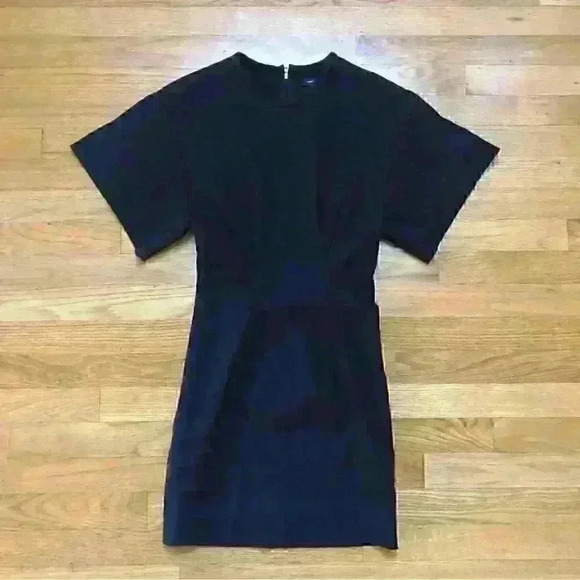 Isabel Marant Dress Mini Baddie Crew Neck  Short Sleeve Linen Blend Black - Picture 3 of 12